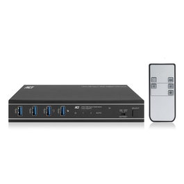 ACT Conmutador KVM AC7922 USB-C HDMI 4K 60Hz 2 Puertos, 100W PD, 4x USB 3.2, Control IR/Ratón, para 2 Ordenadores