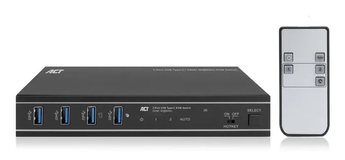 ACT AC7922 Conmutador KVM de 2 puertos USB-C y HDMI 4K@60Hz ACT AC7922 Conmutador KVM de 2 puertos USB-C y HDMI 4K@60Hz