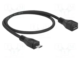 DeLOCK Cable de extensión USB 2.0 Micro-B macho a Micro-B hembra 0,5 m