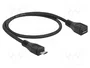 DeLOCK Cable de extensión USB 2.0 Micro-B macho a Micro-B hembra 0,5 m