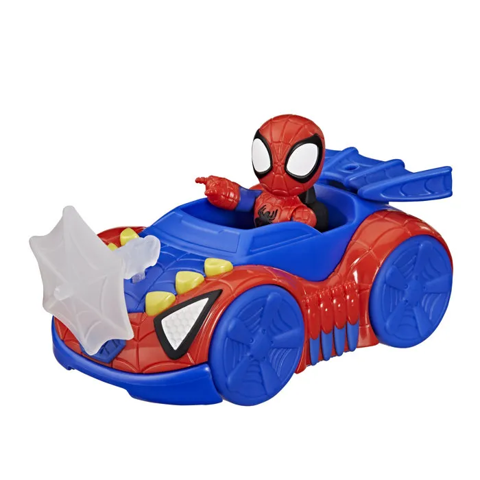 Hasbro Spidey y sus extraordinarios amigos Lancha Araña con figura de 7.5 cm Juguete para niños +3 años HASG24615X0