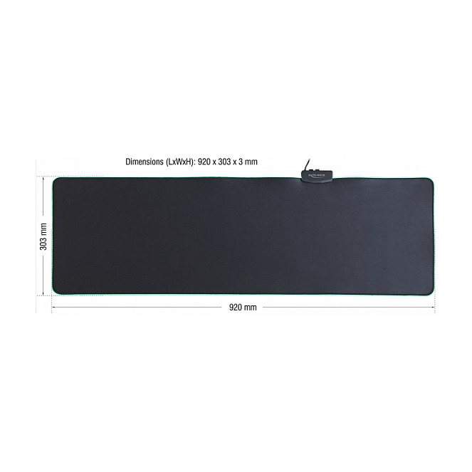 DeLOCK 12555 Alfombrilla para ratón con iluminación RGB Negro