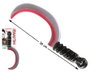 atosa Hoz de Disfriz Curva Gris de 36 cm con Efecto Sangre para Disfraces Halloween Adulto