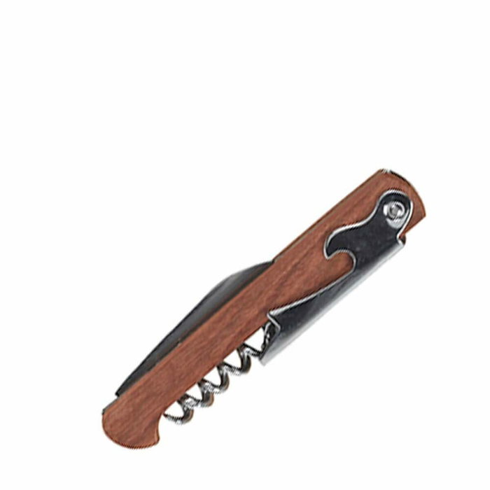 Excellent Houseware Sacacorchos de acero inoxidable y madera con 3 funciones