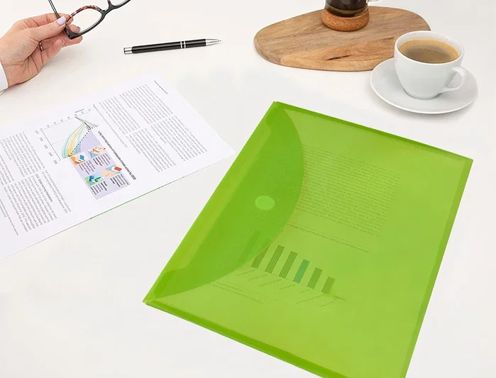 Liderpapel Carpeta dossier A4 con cierre de velcro verde