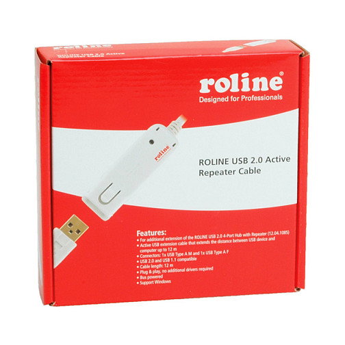 Roline Cable Repetidor Activo USB 2.0 para 12.04.1085 12 m Blanco