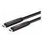 LINDY Cable Híbrido USB-C a USB-C 8m 43393, USB 3.2 Gen 1 (5 Gbps) y DisplayPort 1.4 (4K), Power Delivery 60W, Negro