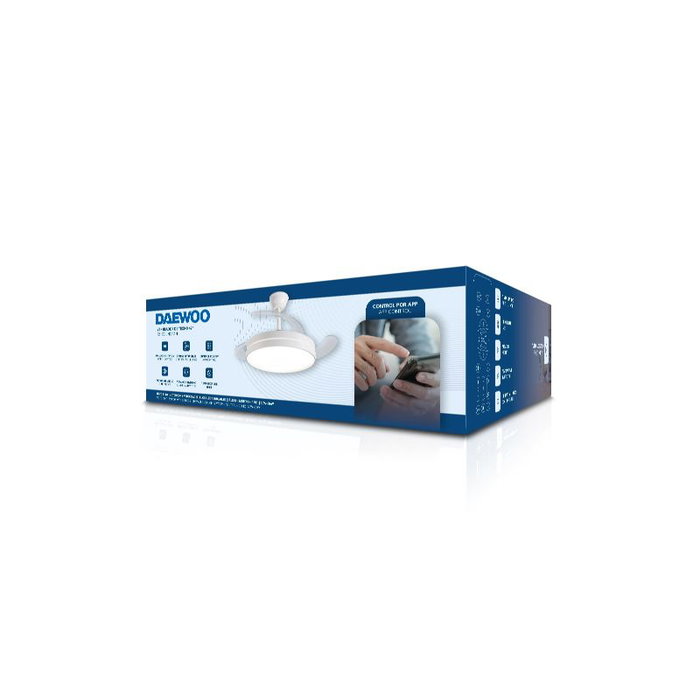 DAEWOO Ventilador de Techo con Aspas Retráctiles y LED DW5008 DAEWOO Ventilador de Techo con Aspas Retráctiles y LED DW5008