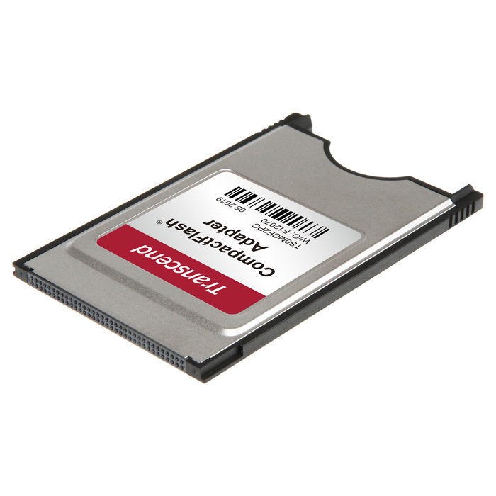 Transcend PC Card CompactFlash Adapter, CF to PCMCIA Type II/III, Plata, Compatible con CompactFlash (Type I), CE/FCC/BSMI/RCM