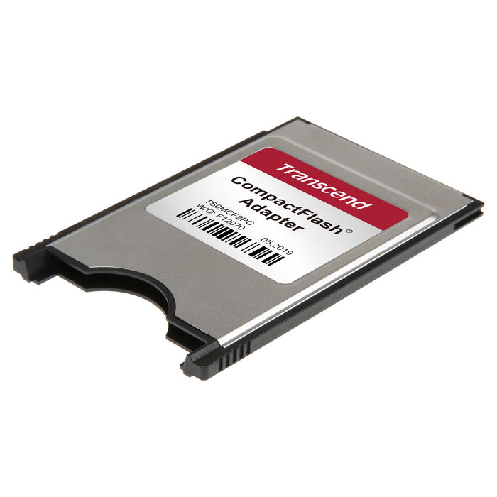 Transcend PC Card CompactFlash Adapter, CF to PCMCIA Type II/III, Plata, Compatible con CompactFlash (Type I), CE/FCC/BSMI/RCM