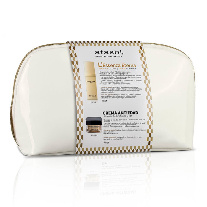 Atashi L'ESSENZA Estuche Ritual de Juventud Sérum y Hidratante 3 Piezas con Bakuchiol y Ácido Ferúlico para Antienvejecimiento y Protección