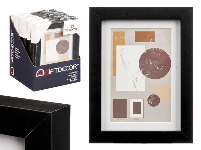 Giftdecor Portafoto Pared Madera con Paspartú Negro 10x15cm (Set de 24) Giftdecor Portafoto Pared Madera con Paspartú Negro 10x15cm (Set de 24)
