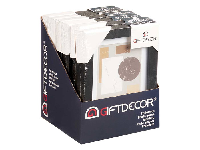 Giftdecor Portafoto Pared Madera con Paspartú Negro 10x15cm (Set de 24) Giftdecor Portafoto Pared Madera con Paspartú Negro 10x15cm (Set de 24)