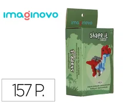 Imaginovo Juego de mini bloques de construcción Shape It dinosaurio rojo de 157 piezas
