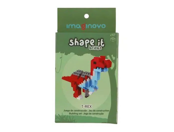 Imaginovo Juego de mini bloques de construcción Shape It dinosaurio rojo de 157 piezas