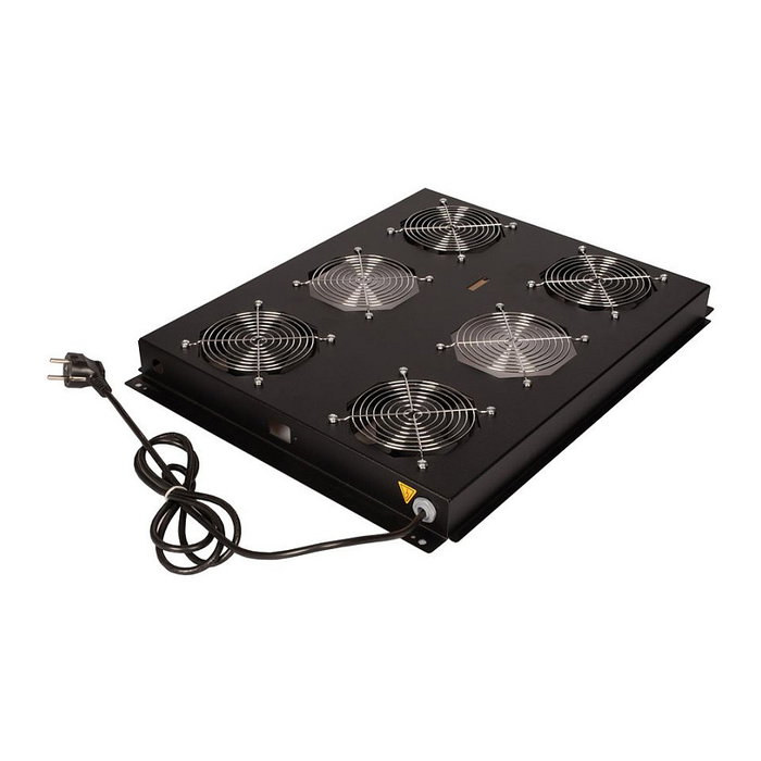 ROLINE 26.21.0308 - Ventilador de Techo para Rack Servidor 19" PRO Serie, 4 Ventiladores, Acero Negro, 48.3 cm, ON/OFF