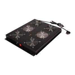 ROLINE 26.21.0308 - Ventilador de Techo para Rack Servidor 19" PRO Serie, 4 Ventiladores, Acero Negro, 48.3 cm, ON/OFF