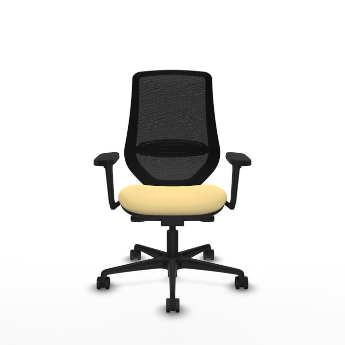 PIQUERAS Y CRESPO Silla de oficina Mardos con mecanismo Sincro/Traslack, Crema y Negro
