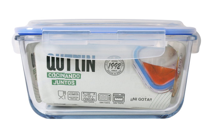 Quttin Fiambrera Cuadrada Hermética 2.2 L (4 Unidades)
