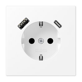 Jung LS1520-15CAWWM Toma de corriente tipo F con USB
