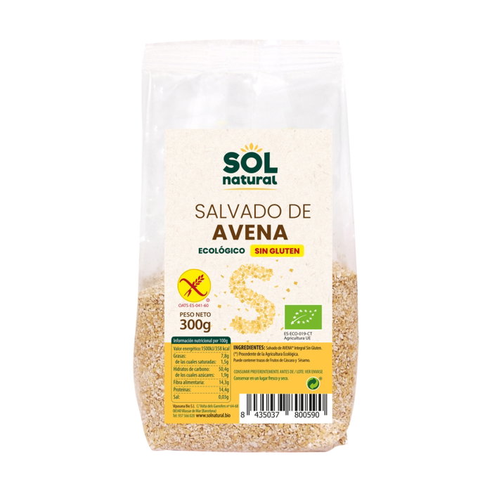 Sol Natural Salvado de Avena Sin Gluten Bio 300g Sol Natural Salvado de Avena Sin Gluten Bio 300g