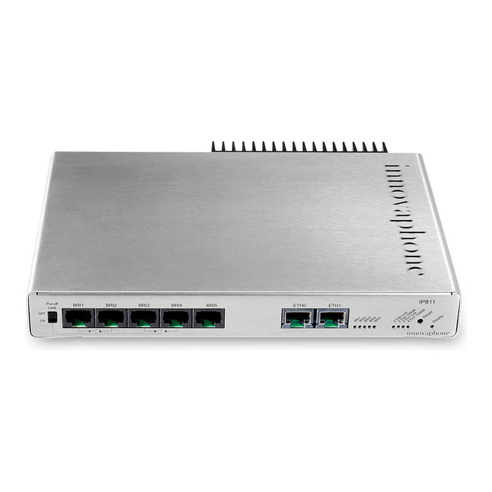 Innovaphone IP811 VoIP-Gateway con 10 canales, Codecs G.711/G.722/G.723.1/G.729A, 2 Puertos LAN Gigabit, PoE y procesador a 800 MHz para conectividad IP e ISDN