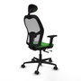 PIQUERAS Y CRESPO Silla de oficina Jorquera con mecanismo Sincro/Traslack, Verde y Gris