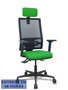 PIQUERAS Y CRESPO Silla Bormate con mecanismo Asincro, asiento Verde y respaldo Malla Negro