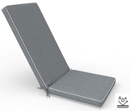 DKD Home Decor Cojín Tumbona Terraza y Jardín Gris Claro Blanco Poliéster Repelente al Agua 42 x 5 x 115 cm