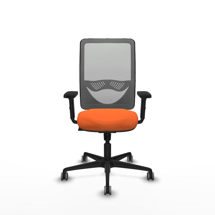 PIQUERAS Y CRESPO Silla de oficina Zulema con mecanismo Sincro, Tela Naranja y Malla Gris