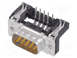 HARTING Conector D-Sub 9 pines macho THT angular 90°