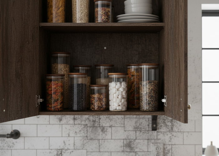 Inde Tarro de Vidrio con Tapa de Acacia Rojo, 150 ml, Capacidad 150 ml, 6.2 x 6.2 x 9 cm (24 Unidades)