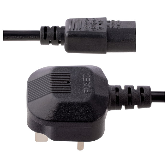 StarTech.com Cable de Alimentación BS 1363 a C13, 3m, Negro