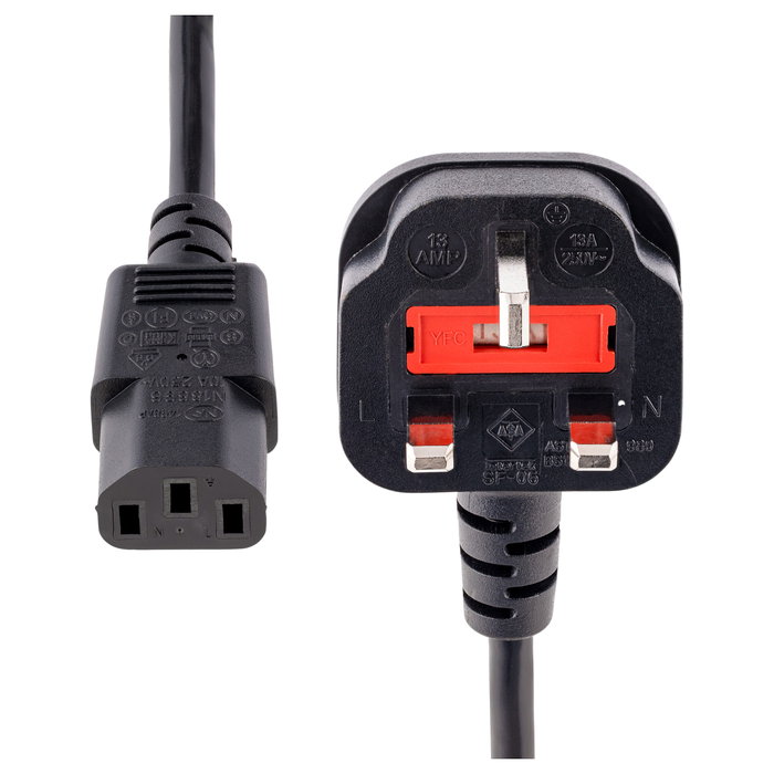 StarTech.com Cable de Alimentación BS 1363 a C13, 3m, Negro