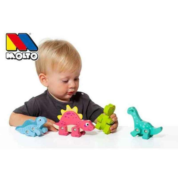Molto Figuras de dinosaurios de madera set de 4 piezas Molto Figuras de dinosaurios de madera set de 4 piezas