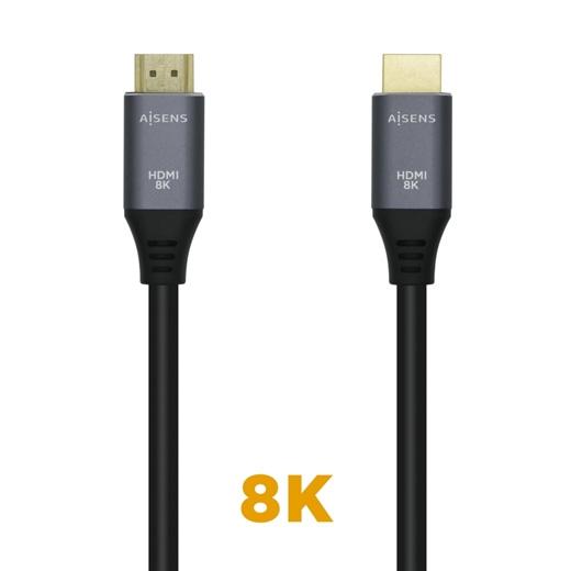 Aisens Cable HDMI V2.1 Ultra Alta Velocidad 8K@60Hz 48Gbps 0.5m Gris/Negro
