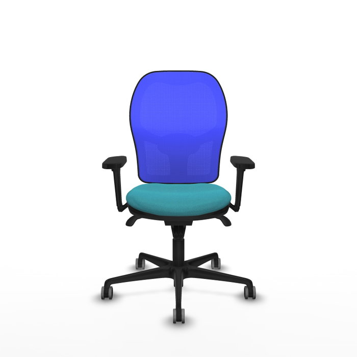 PIQUERAS Y CRESPO Silla de oficina Jorquera con mecanismo Sincro, Tela Turquesa y Malla Azul