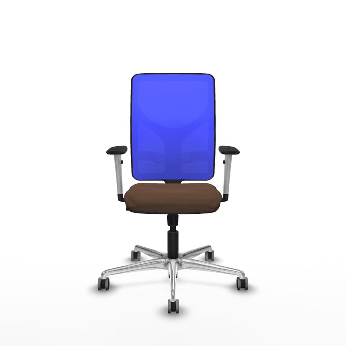 PIQUERAS Y CRESPO Silla de oficina Motilla con mecanismo Sincro, Azul y Marrón oscuro