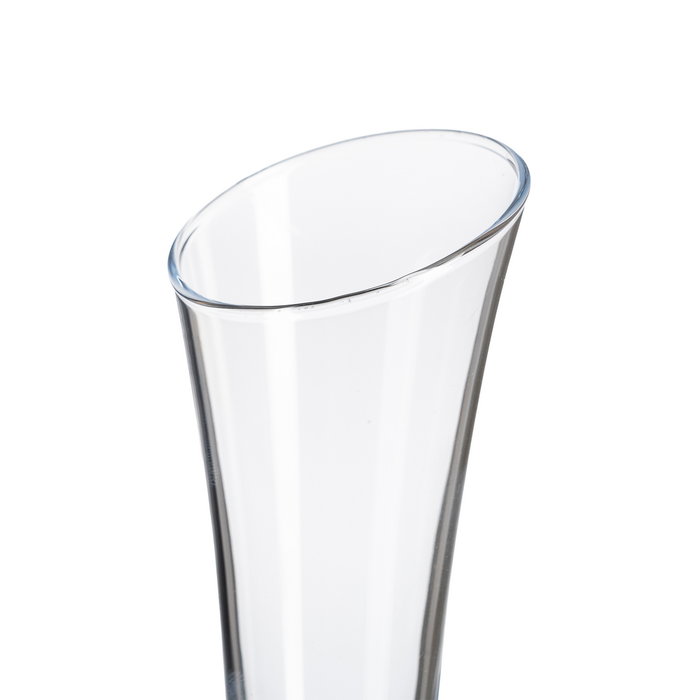Ixia Florero de Cristal Transparente 6 x 6 x 23 cm con Borde Cortado en Frío (Pack de 2)