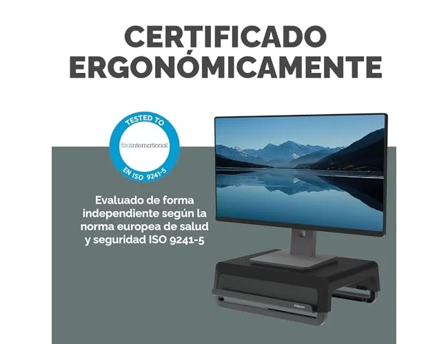 Fellowes Breyta Elevador para Monitor con 3 Ajustes de Altura, Negro/Gris