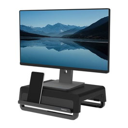 Fellowes Soporte para Monitor Breyta con 3 Ajustes de Altura, Soporta hasta 30 kg, 350x300x80/118/155 mm, Negro