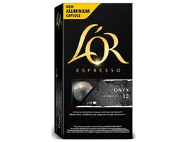 L'Or Onyx Intensidad 12 Caja 10 Cápsulas Compatible Nespresso Café Intenso con Notas de Cacao y Especias