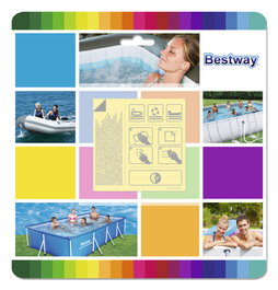 Bestway 62091 - Kit de Reparación Piscinas, Spas, Colchonetas y Camas Hinchables con 10 Parches Autoadhesivos