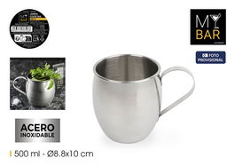 Inde Jarra Cocktail Acero Inoxidable 500ml con Dimensiones 9.2 x 9.9 x 13.3 cm (12 Unidades)