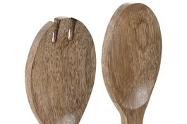 DKD Home Decor Utensilios Basicos Set de 2 Blanco Natural 6.5 x 1.5 x 31 cm