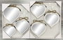 DKD Home Decor Set de 3 Espejos de Corazón Blanco 26x3x26 cm