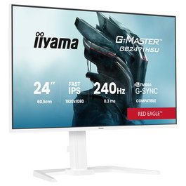 iiyama G-MASTER GB2471HSU-W1 Monitor Gaming 60.5 cm (24") Full HD 1920x1080 Fast IPS 240Hz 0.3ms G-SYNC Compatible FreeSync HDR10 Blanco
