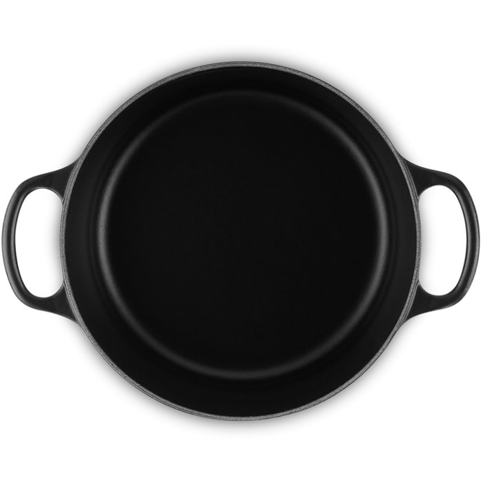 Le Creuset Signature Brasera Redonda de Hierro Fundido 22 cm (3.3 L) Negra - Apta para Inducción, Horno y Lavavajillas, Hecho en Francia
