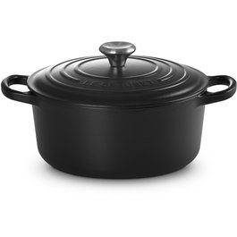 Le Creuset Signature Brasera Redonda de Hierro Fundido 22 cm (3.3 L) Negra - Apta para Inducción, Horno y Lavavajillas, Hecho en Francia