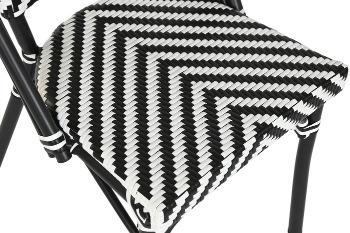 DKD Home Decor Silla Cottage Negro Blanco 57 x 88 x 46 cm (4 Unidades)